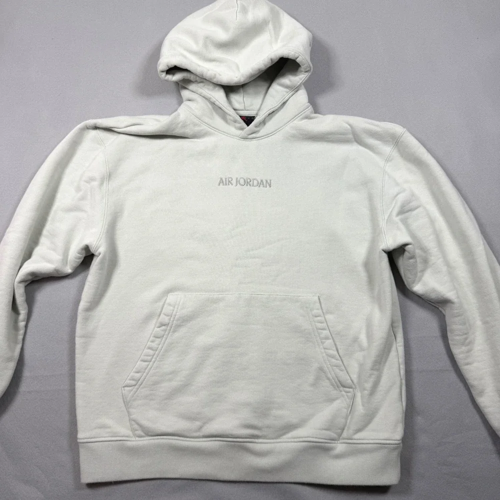 Air Jordan Wordmark Fleece Hoodie Light Silver FJ1966-034 Mens Medium